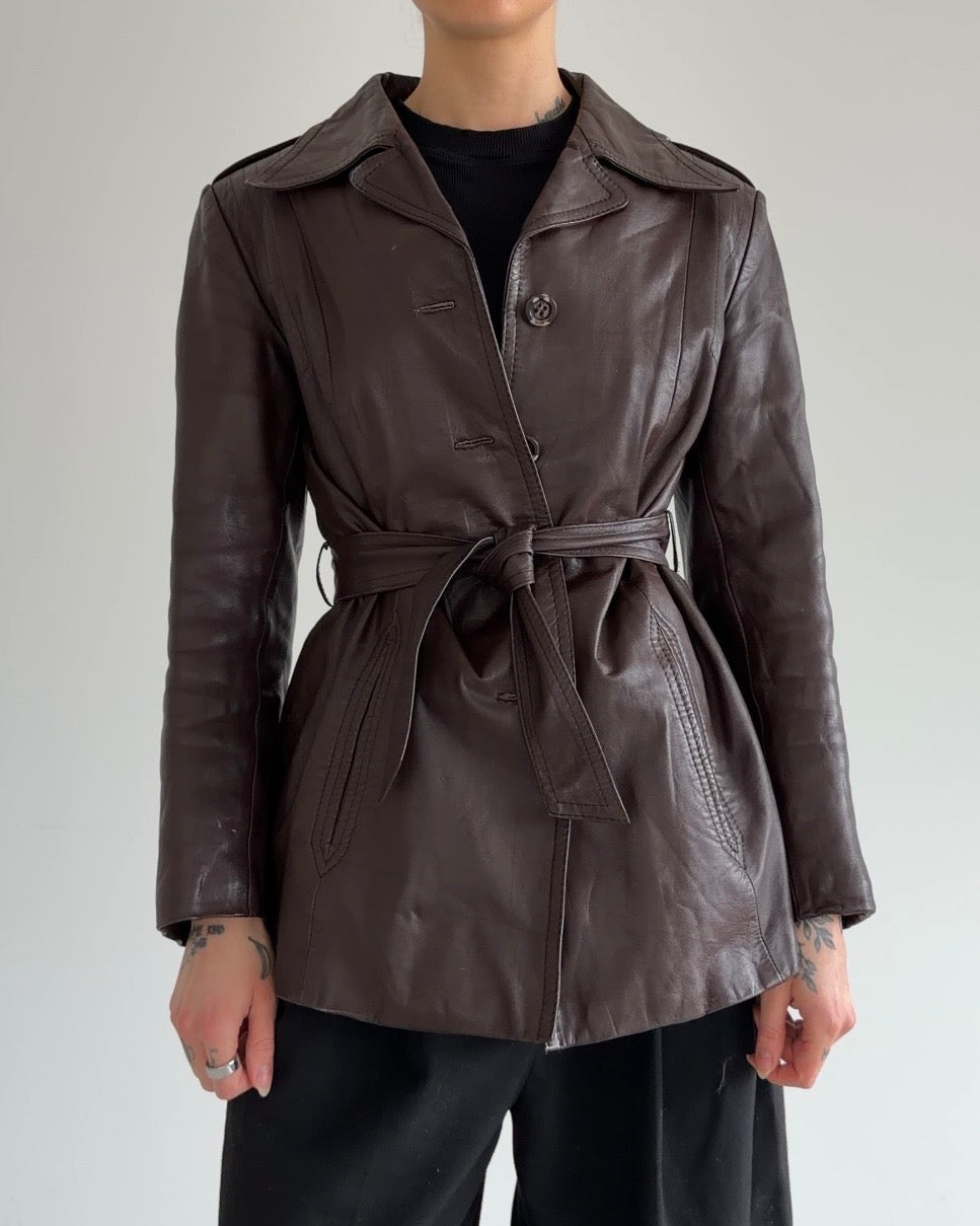 Vintage Leather Jacket Brown