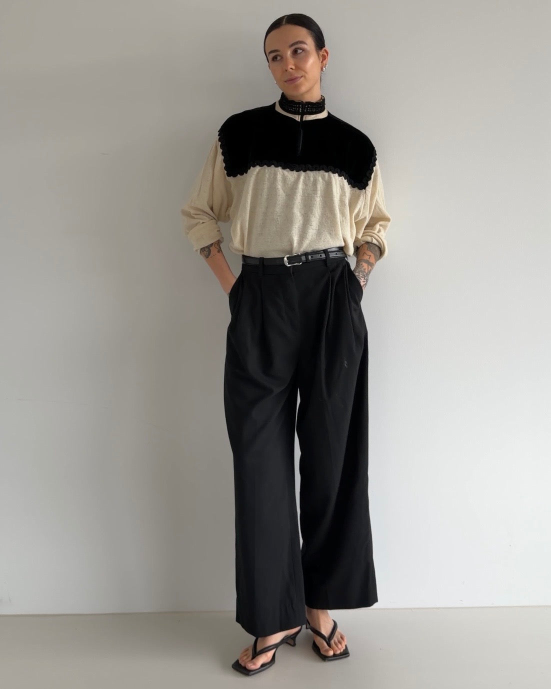 Soft Pullover Cream / Black