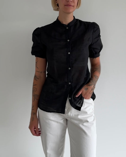 Black Blouse Short Sleeve