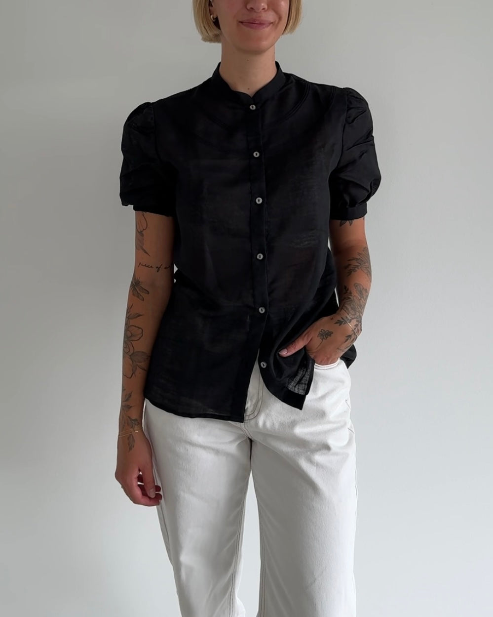 Black Blouse Short Sleeve