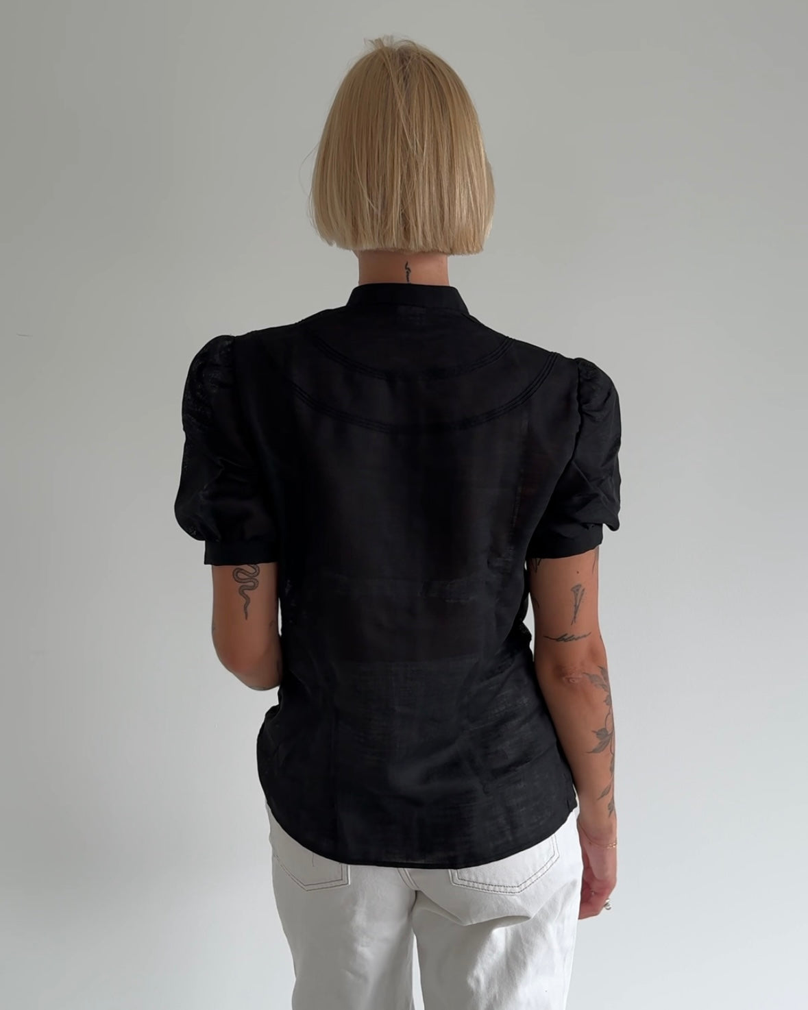 Black Blouse Short Sleeve