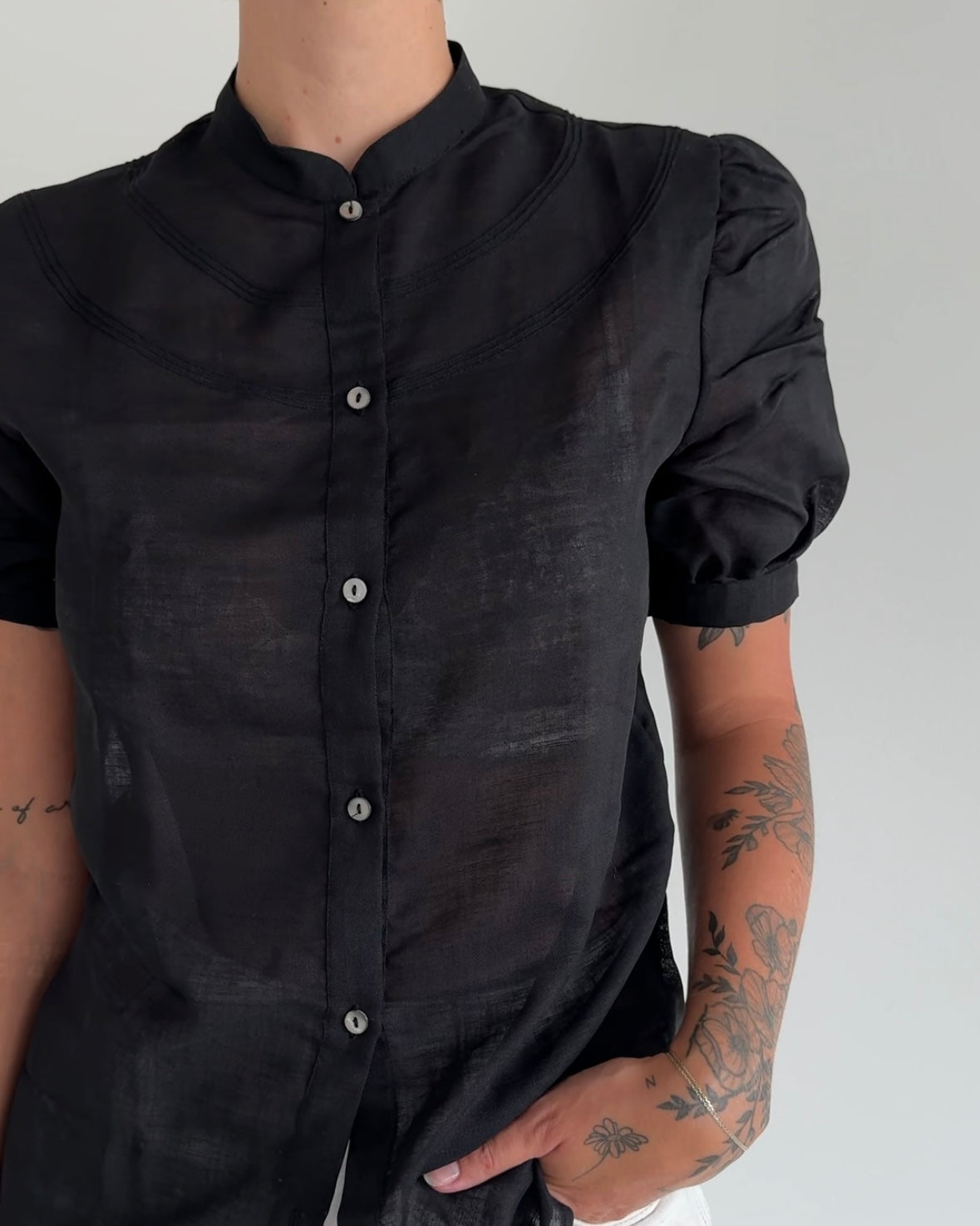 Black Blouse Short Sleeve