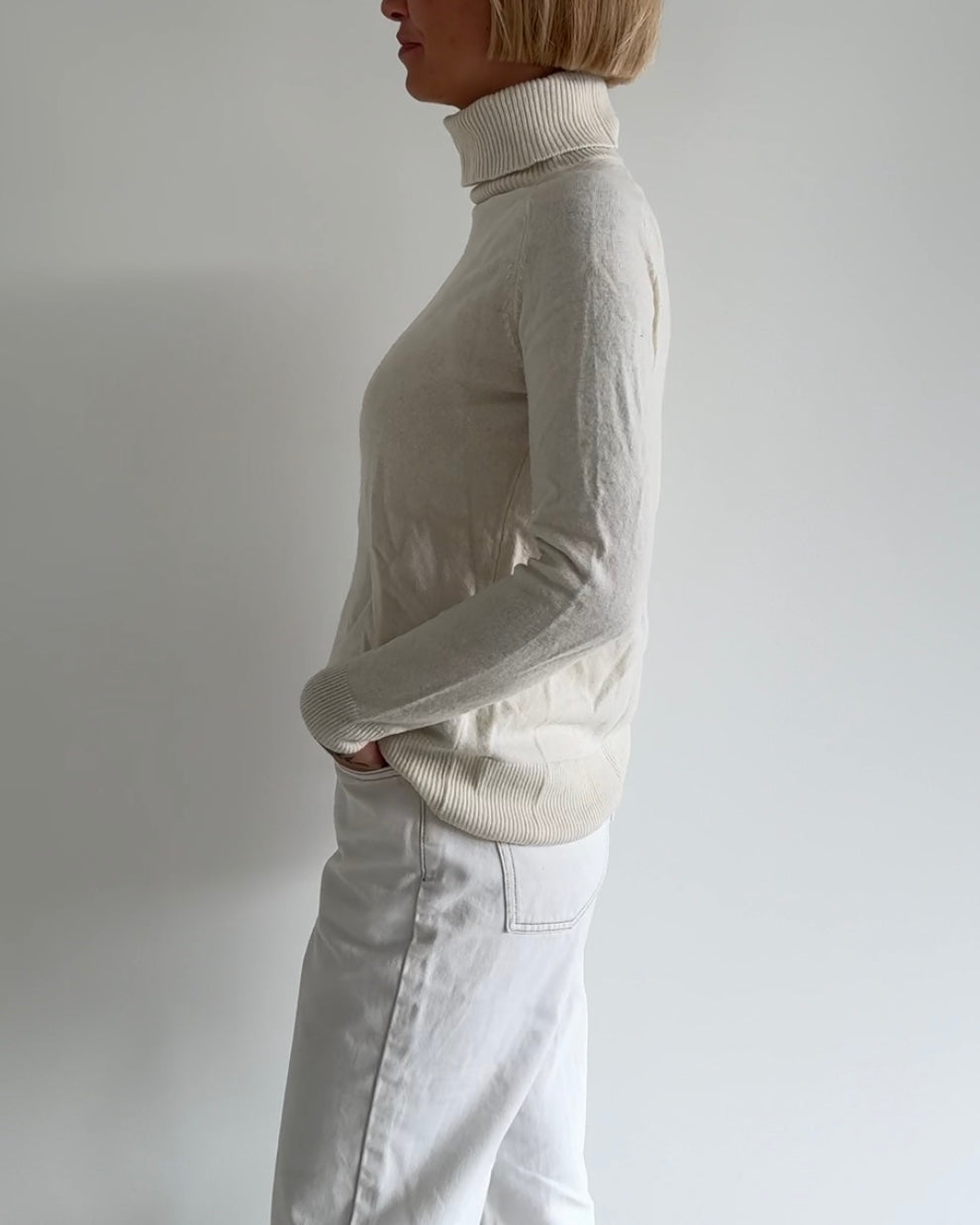 Wool Turtleneck White