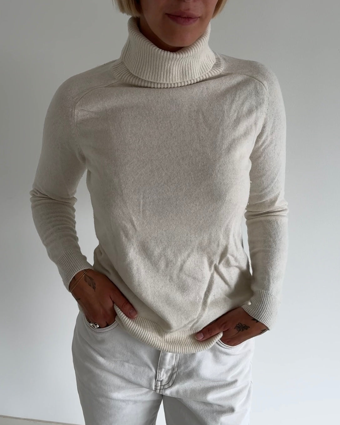 Wool Turtleneck White