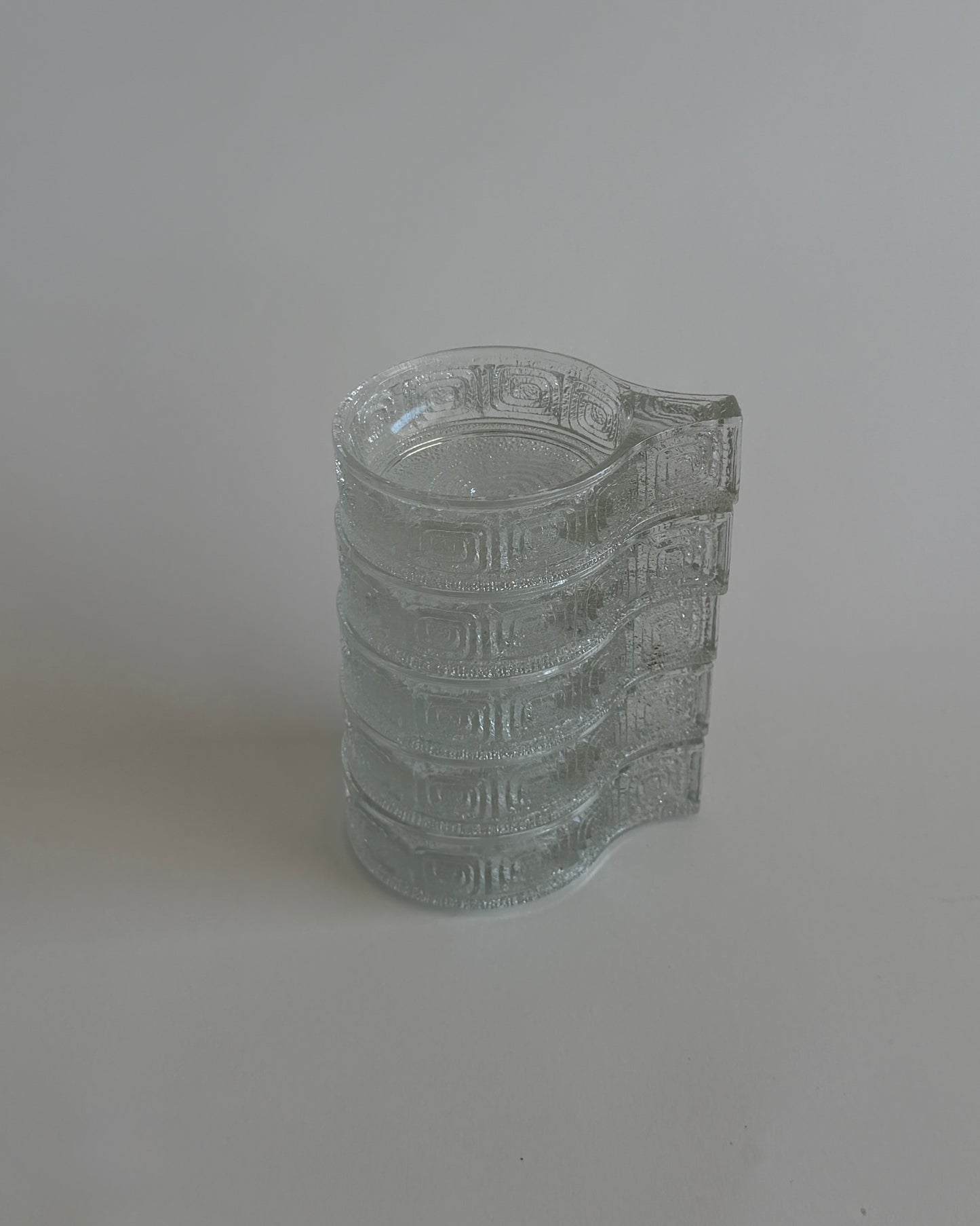 Set of 5 Vintage Oberglas Austria Stackable Glass Cup