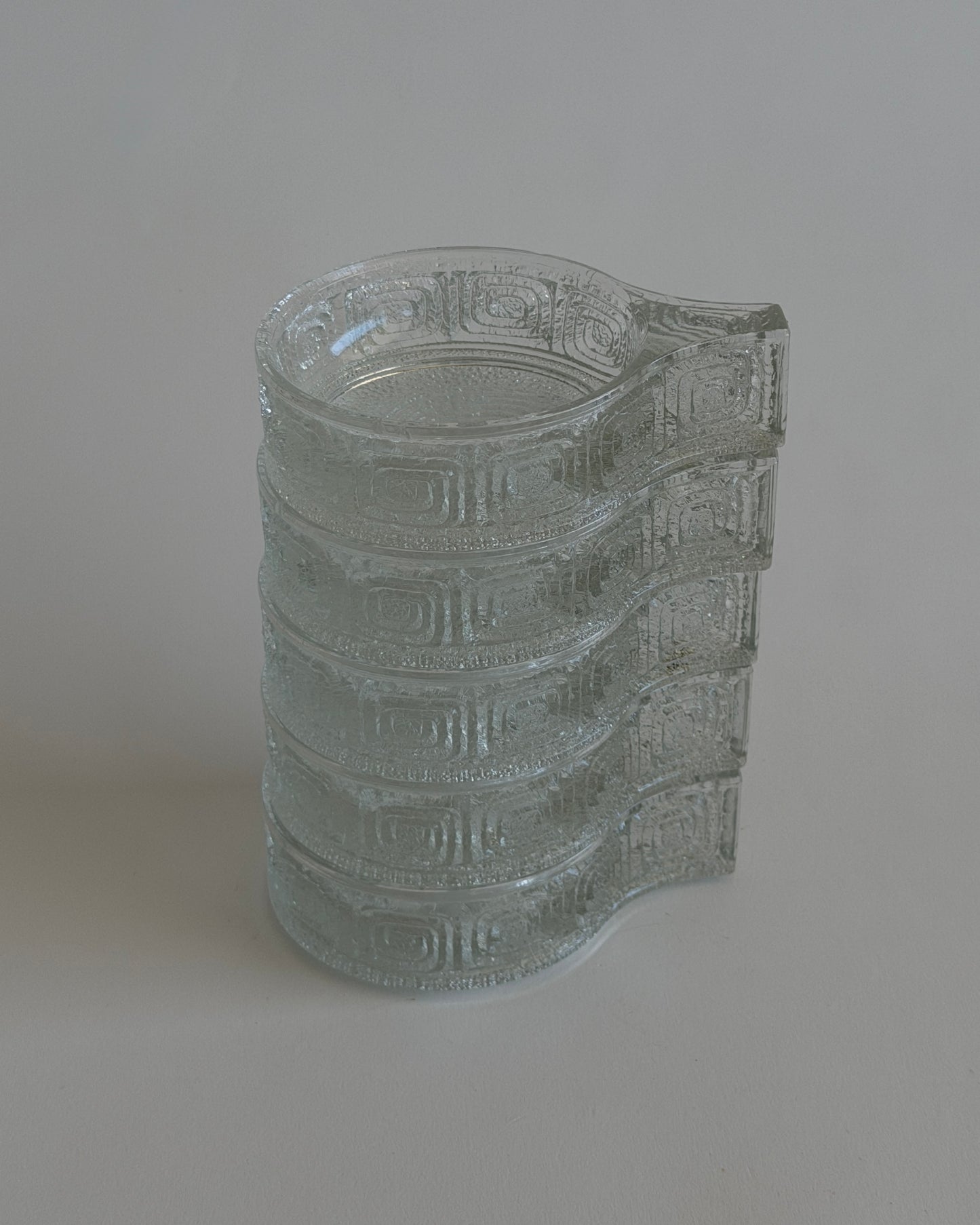 Set of 5 Vintage Oberglas Austria Stackable Glass Cup
