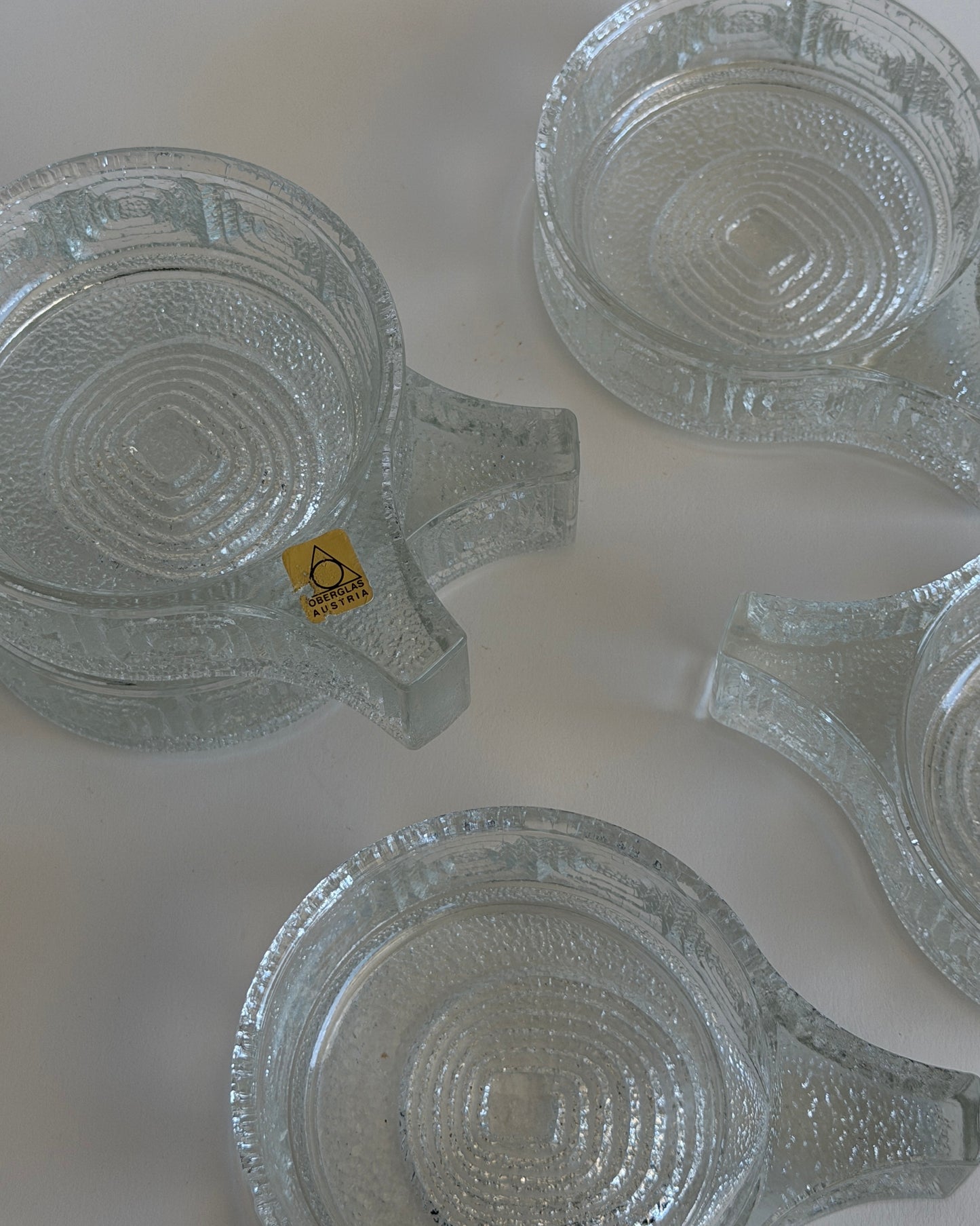 Set of 5 Vintage Oberglas Austria Stackable Glass Cup