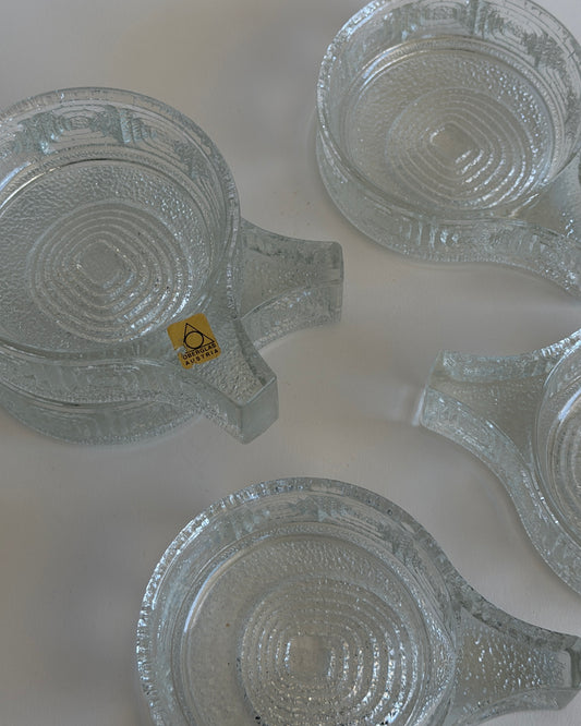 Set of 5 Vintage Oberglas Austria Stackable Glass Cup