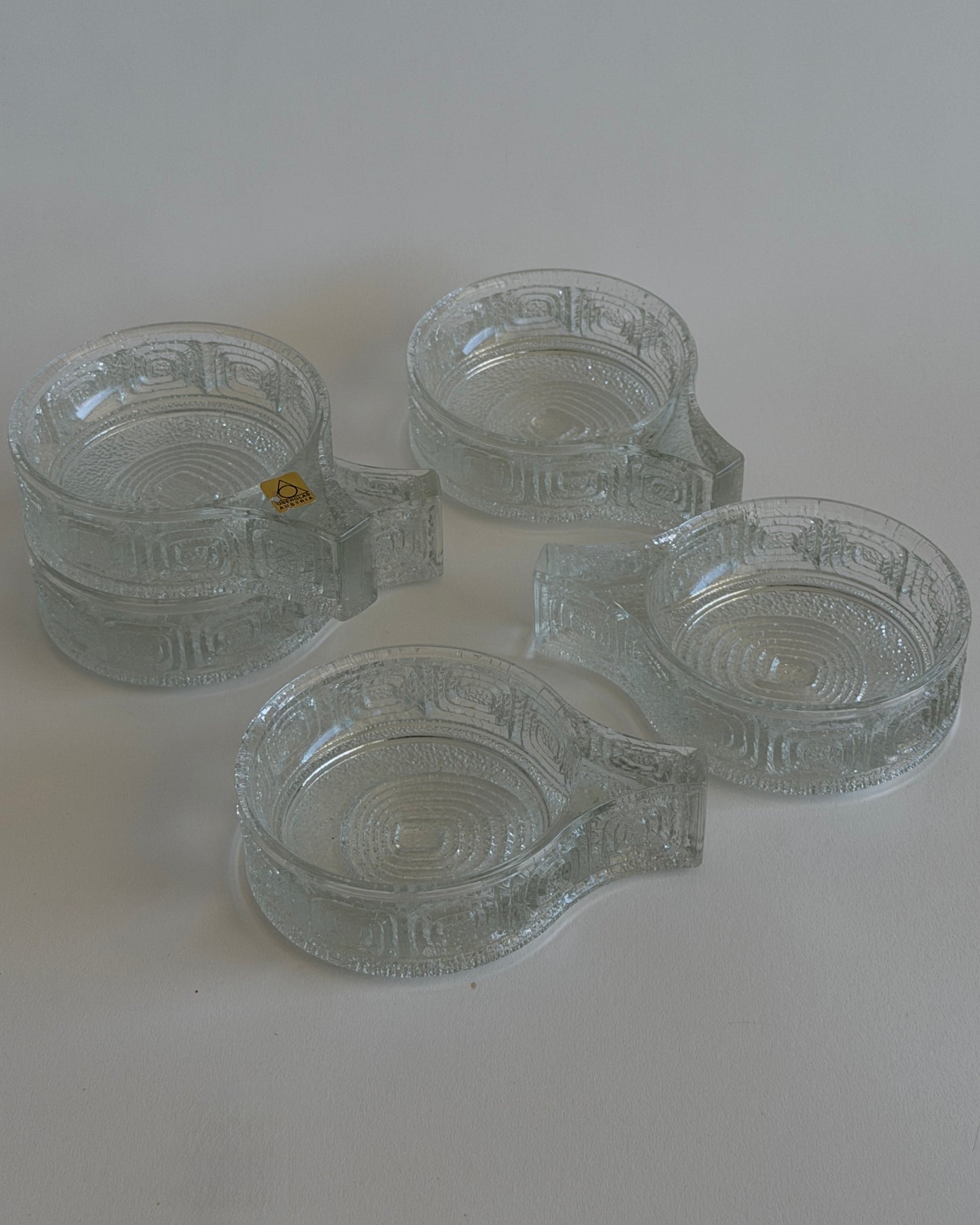 Set of 5 Vintage Oberglas Austria Stackable Glass Cup