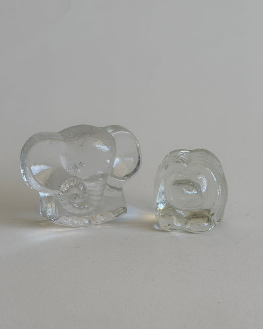 Set of 2 Vintage Glass Animal Figures