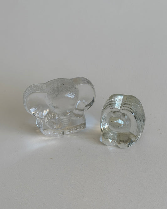 Set of 2 Vintage Glass Animal Figures