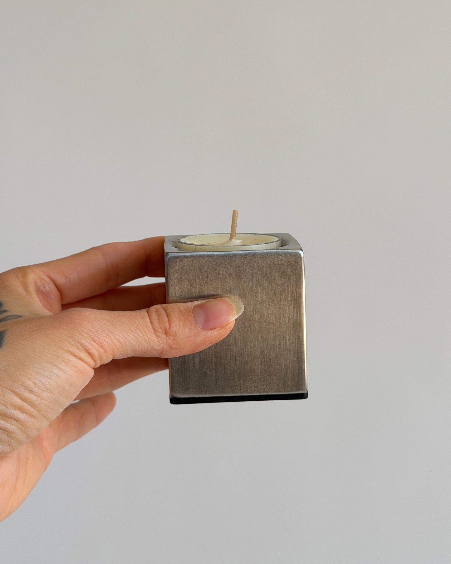 Vintage Berndorf Cube Candle Holder