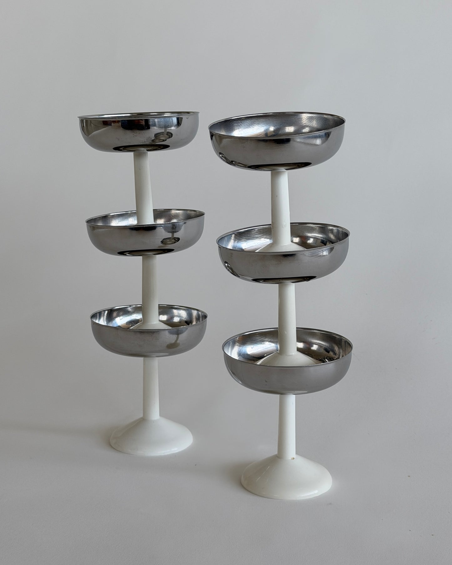 Chrome Pedestal Coupes - Set of 2