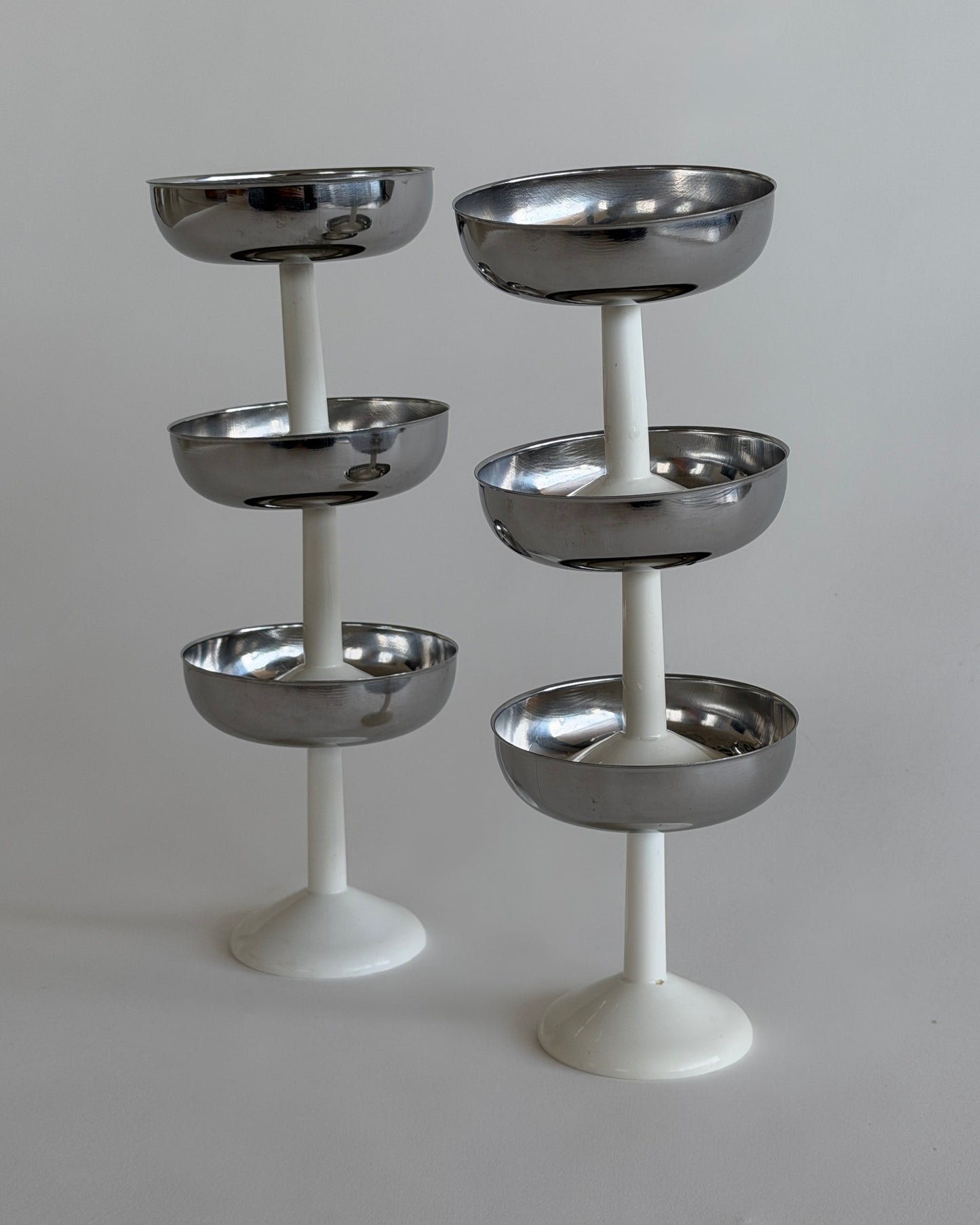 Chrome Pedestal Coupes - Set of 2