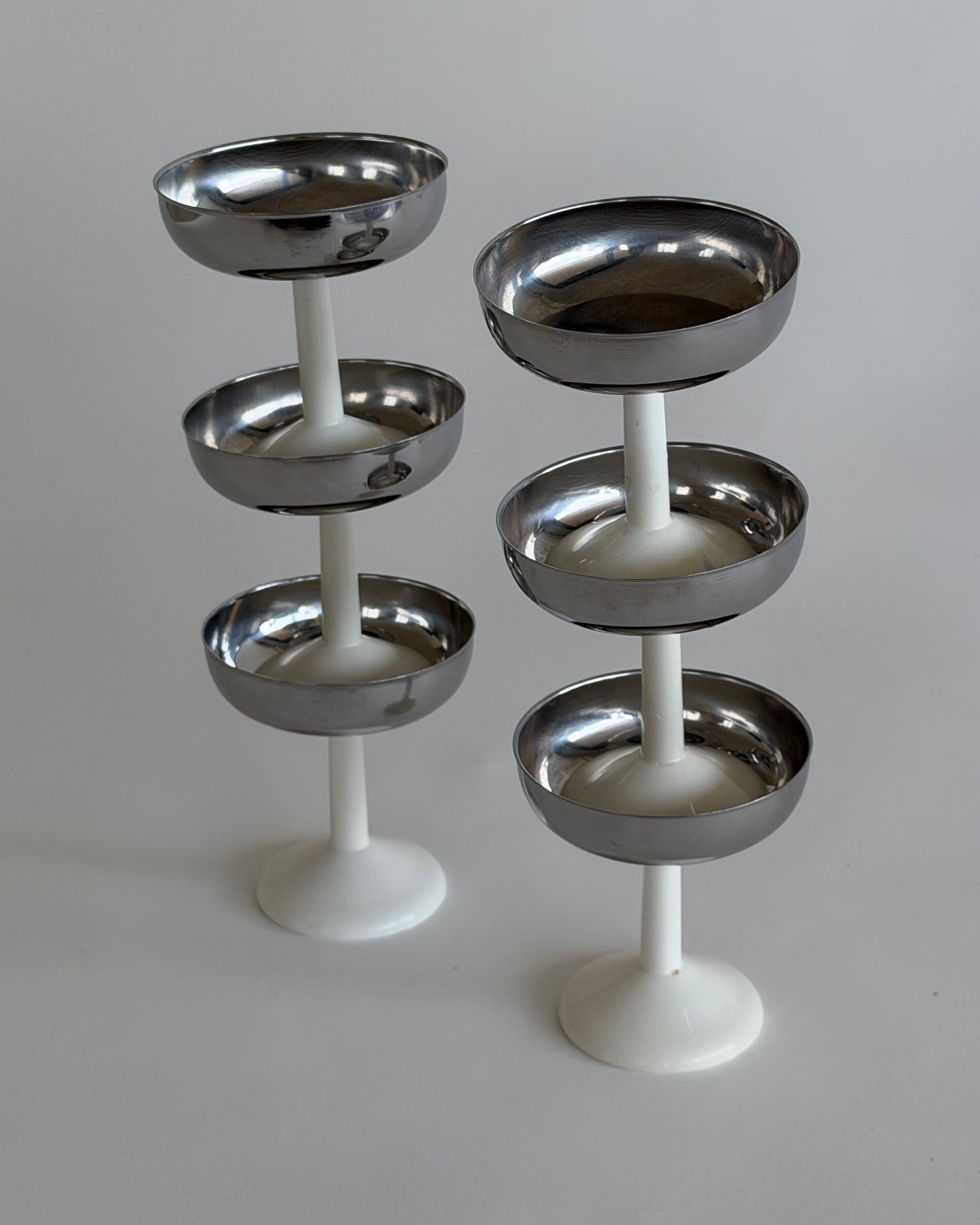 Chrome Pedestal Coupes - Set of 2