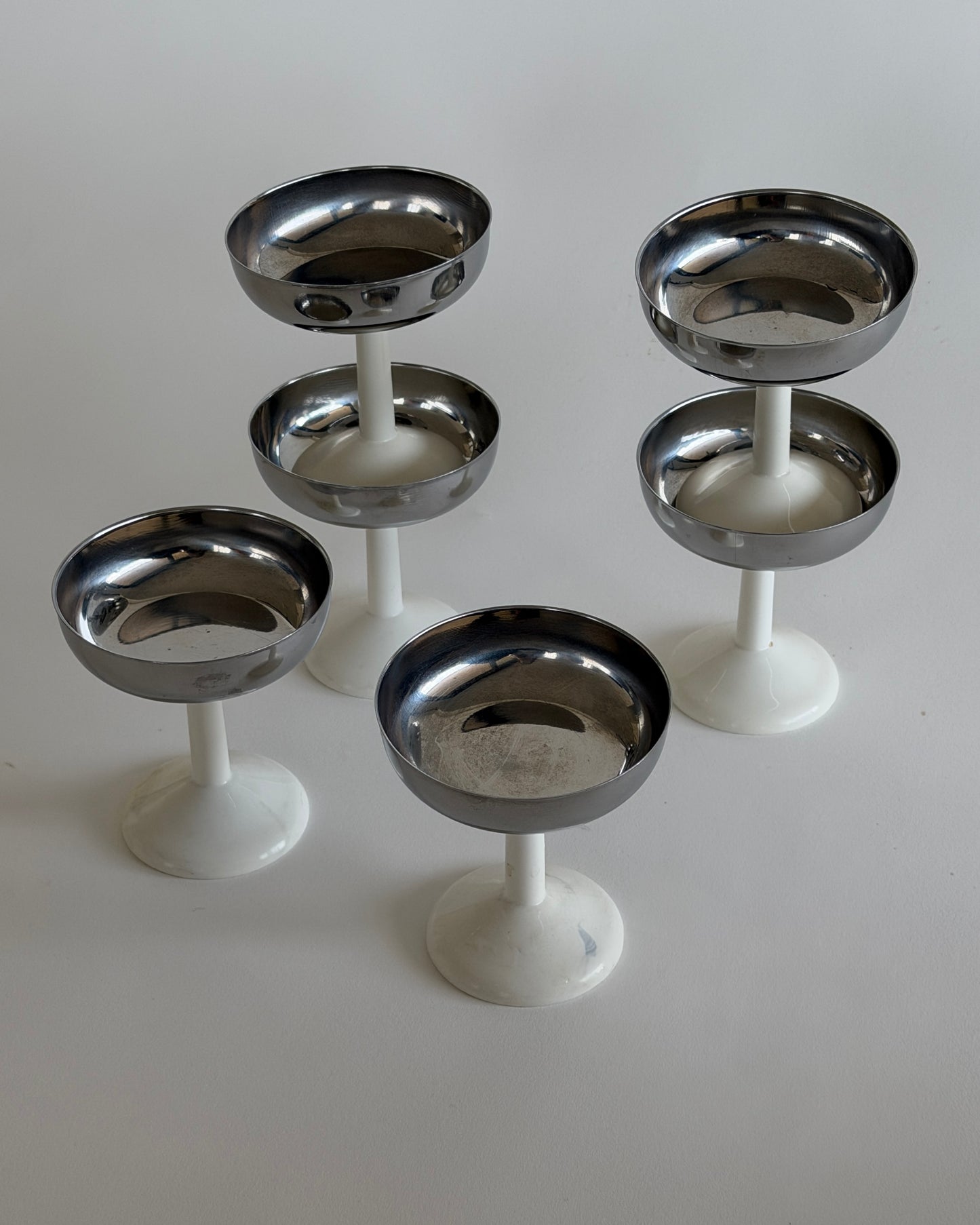 Chrome Pedestal Coupes - Set of 2