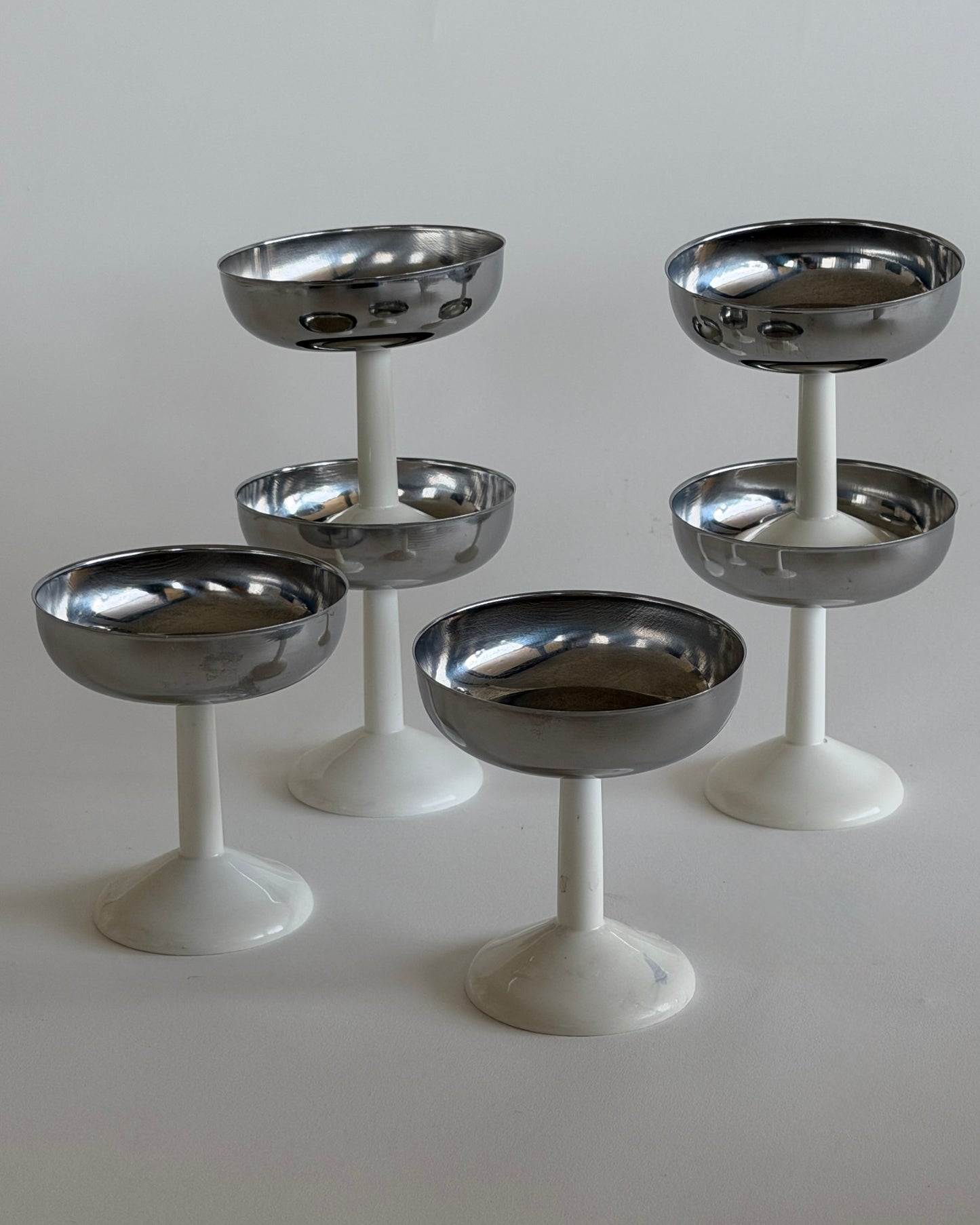 Chrome Pedestal Coupes - Set of 2