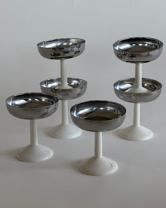 Chrome Pedestal Coupes - Set of 2