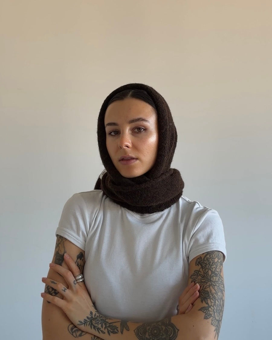 Triangle Wool Scarf Brown