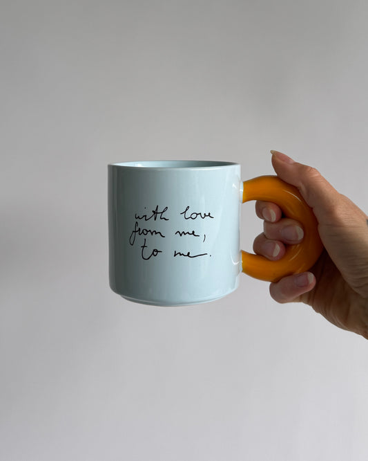 "From Me, To Me" Ceramic Mug - Blue/Orange