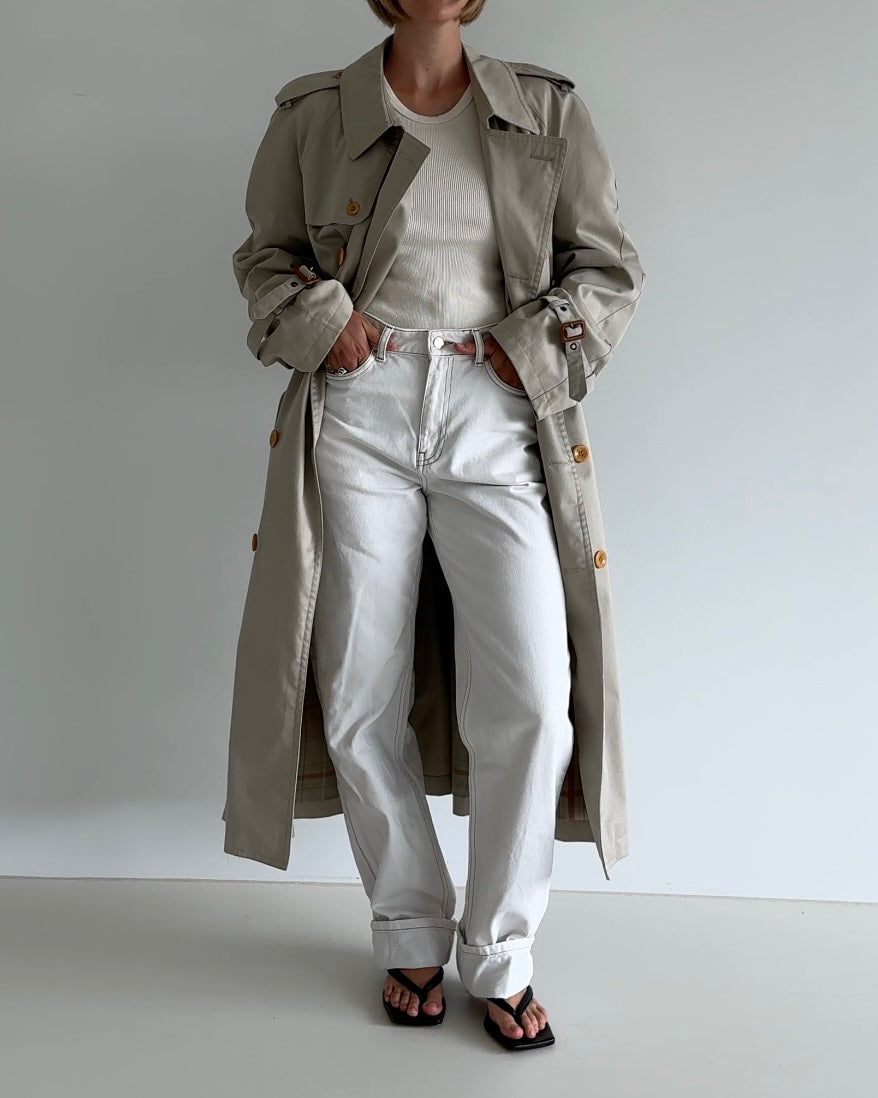 Oversized Trenchcoat Light Grey/Beige