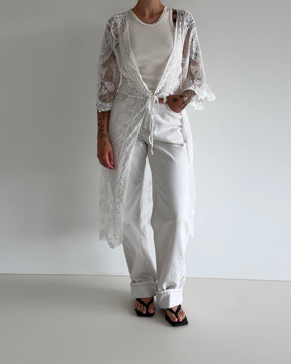 Lace Cardigan White