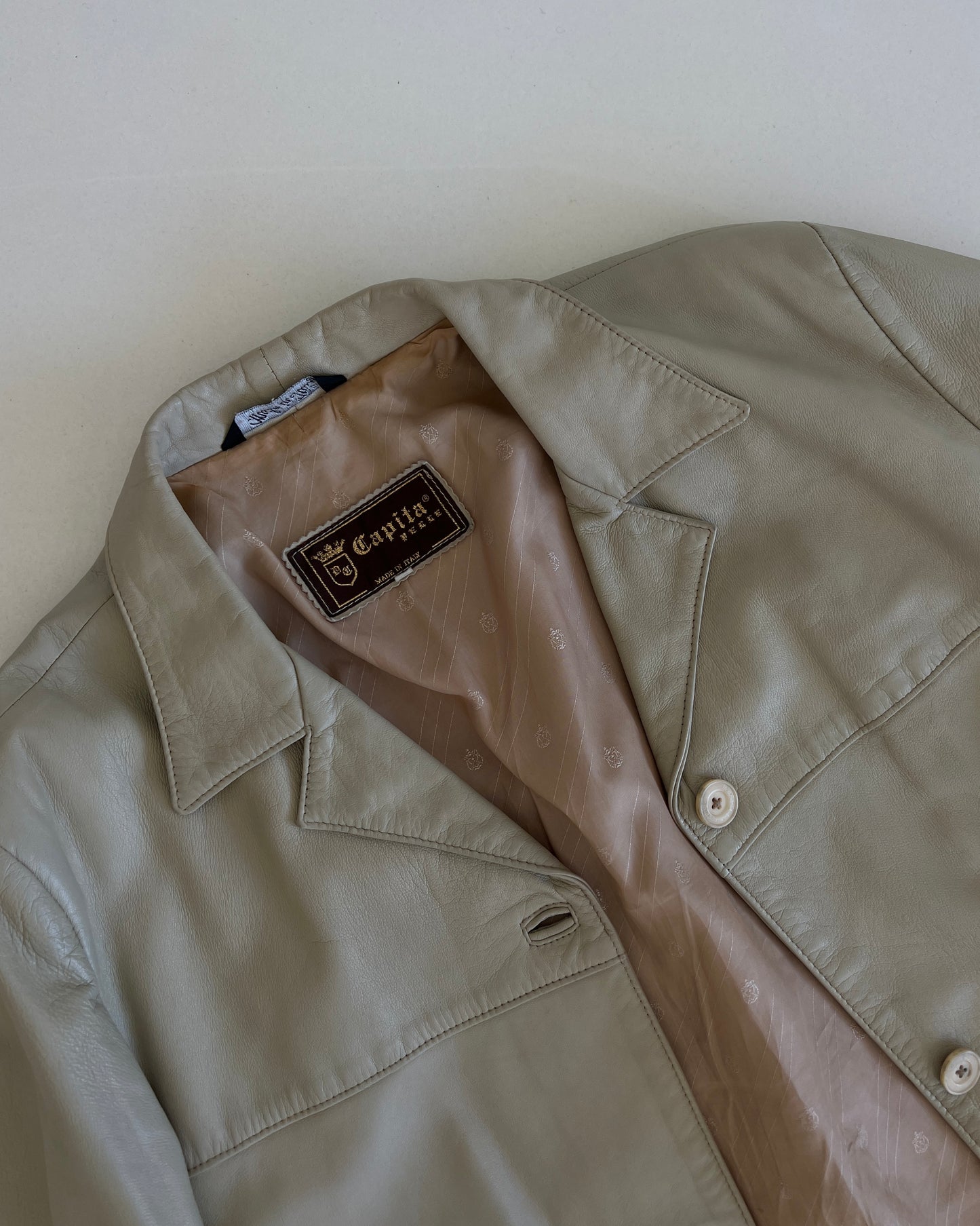 Leather Jacket Beige