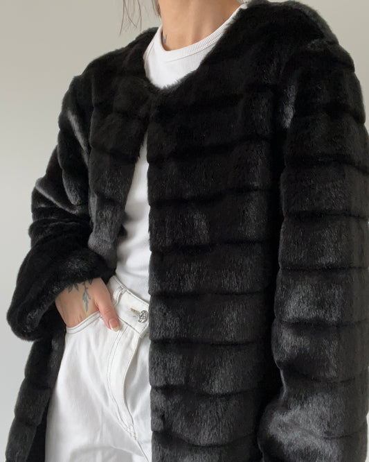 Fake Fur Coat Black