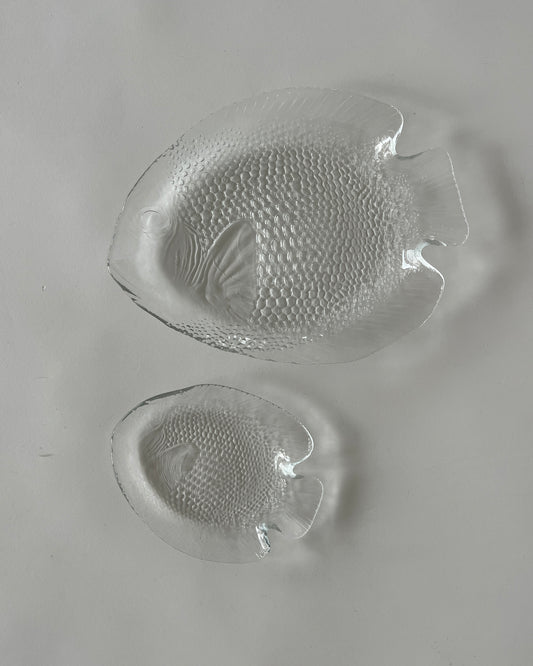 Glass fish plate from Arcoroc Arc, 1970s